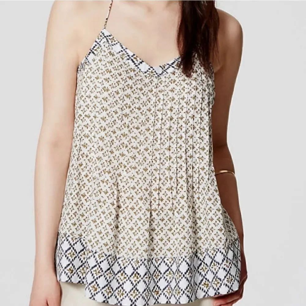 Loft Jardin Pintucked Racerback Top